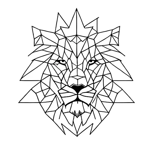 geometric Lion tattoo design idea