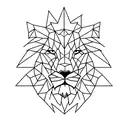 geometric Lion tattoo design idea