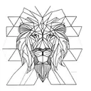 geometric Lion tattoo design idea
