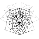 geometric Lion tattoo design idea