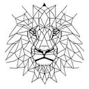 geometric Lion tattoo design idea
