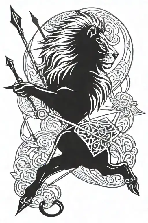 lion archery arrow design inspired tattoo depicting tattoo design idea