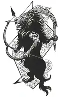 lion archery arrow tattoo design idea
