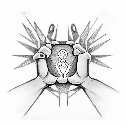 tattoo of the creation of Adam, but between them there is a wad of money and one hand is clean, and the second one, whic tattoo design idea