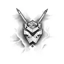 create a tattoo for the area below the triceps above the elbow, like one healthy hand passing a wad of money to the hand tattoo design idea