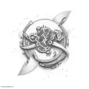 create a tattoo for the area below the triceps above the elbow, like one healthy hand passing a wad of money to the hand tattoo design idea