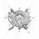 create a tattoo for the area below the triceps above the elbow, like one healthy hand passing a wad of money to the hand tattoo design idea