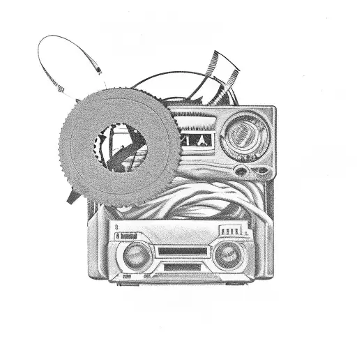 A vintage cassette tape with the year '1995' written on it tattoo design idea