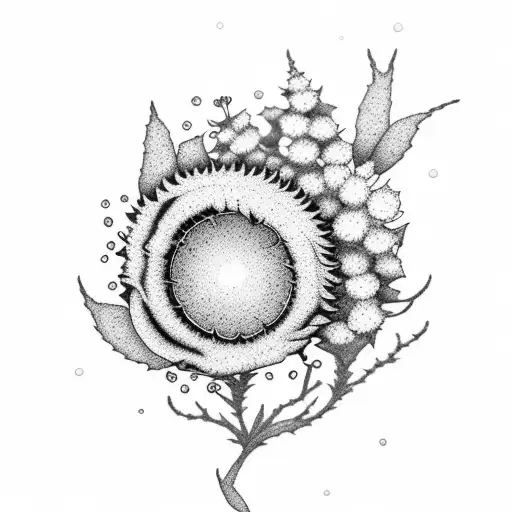 Cherry Blossom and Sagebrush and Cornflower tattoo design idea