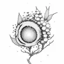 Cherry Blossom and Sagebrush and Cornflower tattoo design idea