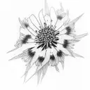 Cherry Blossom and Sagebrush and Cornflower tattoo design idea