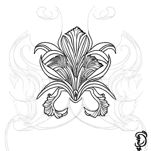 design a tattoo with the name Iris tattoo design idea