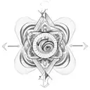 lighthouse with the name "Iris" tattoo design idea