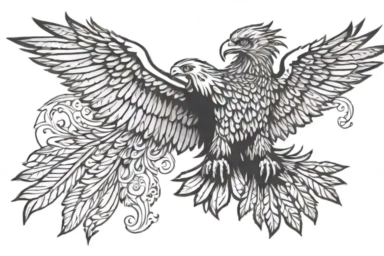 eagle wings tattoo design idea