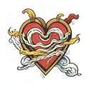 heart with waves pumping through it  tattoo design idea
