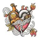 heart with waves pumping through it  tattoo design idea
