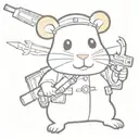 hamster as a soldier  tattoo design idea