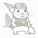 hamster as a soldier  tattoo design idea