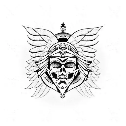 angel biker tattoo design idea