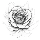2 marigold, a rose, a carnation, daffodil, aster, holly, 2 water lilly tattoo design idea