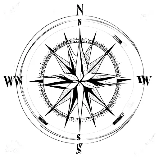compass with canada and australia design  tattoo design idea
