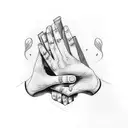 giving hands tattoo design idea