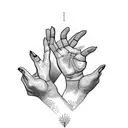 giving hands tattoo design idea