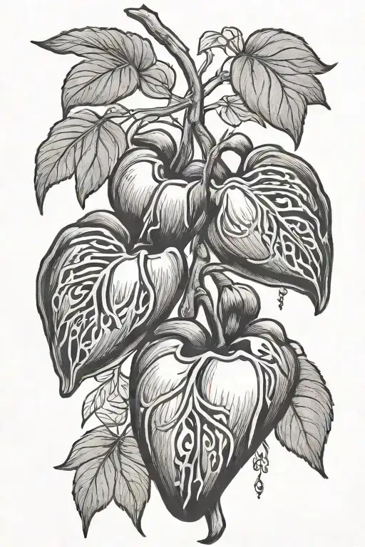 bleeding heart flower tattoo design idea
