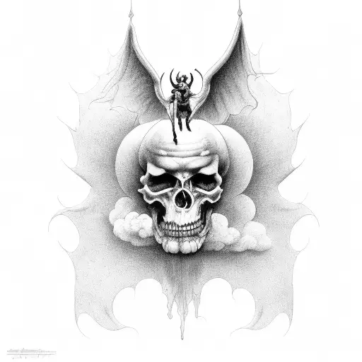 heaven and hell tattoo design idea