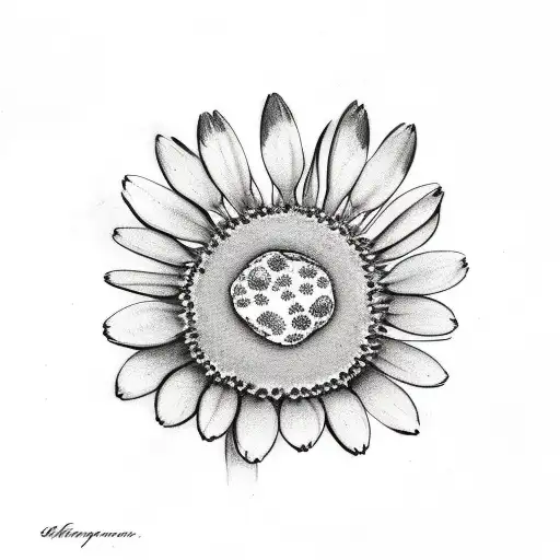 Daisy with dog paw print tattoo design idea