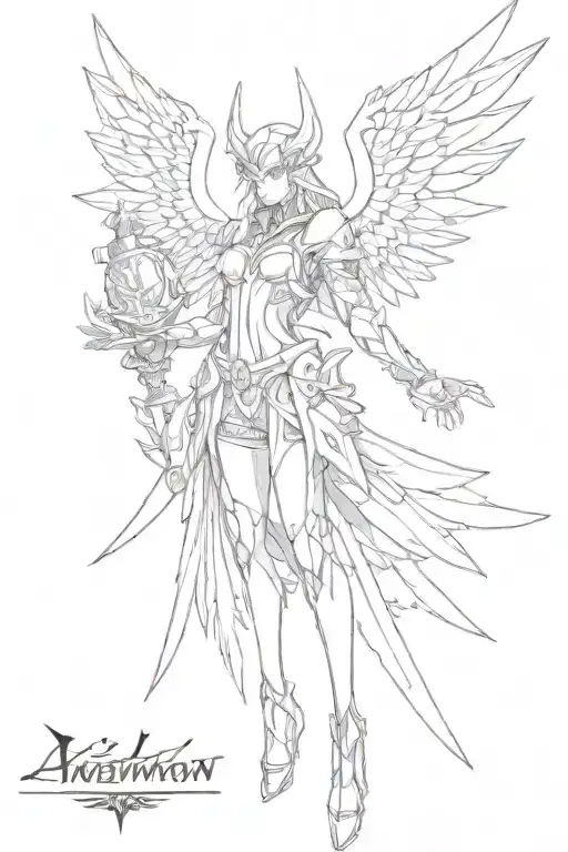 angewomon ladydevimon tattoo design idea