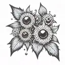 soot sprites with crystals tattoo design idea