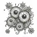 soot sprites with crystals tattoo design idea