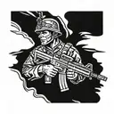 undefeated  soldier tattoo design idea
