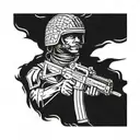 undefeated  soldier tattoo design idea