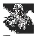 undefeated  soldier tattoo design idea