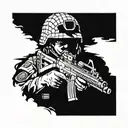 undefeated  soldier tattoo design idea