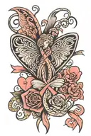 memorial, mom, love you to pieces, heads up penny, hearts, cancer ribbon tattoo design idea