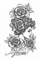 memorial, mom, love you to pieces, heads up penny  tattoo design idea