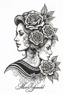 memorial, mom, love you to pieces, heads up penny  tattoo design idea