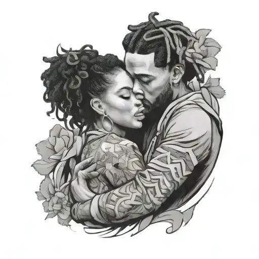 Love yourz j cole with girl hugging herself  tattoo design idea