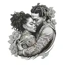 Love yourz j cole with girl hugging herself  tattoo design idea