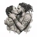 Love yourz j cole with girl hugging herself  tattoo design idea