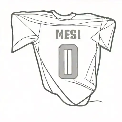 A minimalist outline of a football with Messi's jersey number tattoo design idea