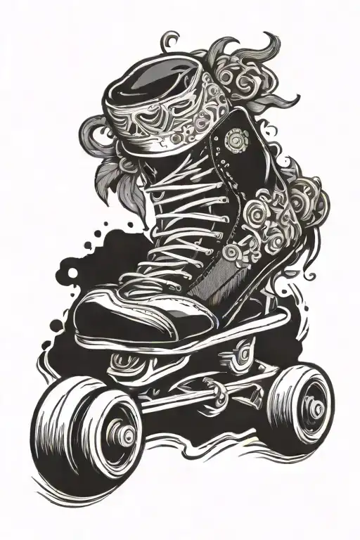 positivity hard work skate  tattoo design idea