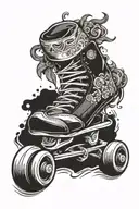 positivity hard work skate  tattoo design idea
