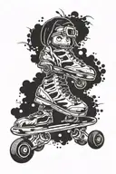 positivity hard work skate  tattoo design idea