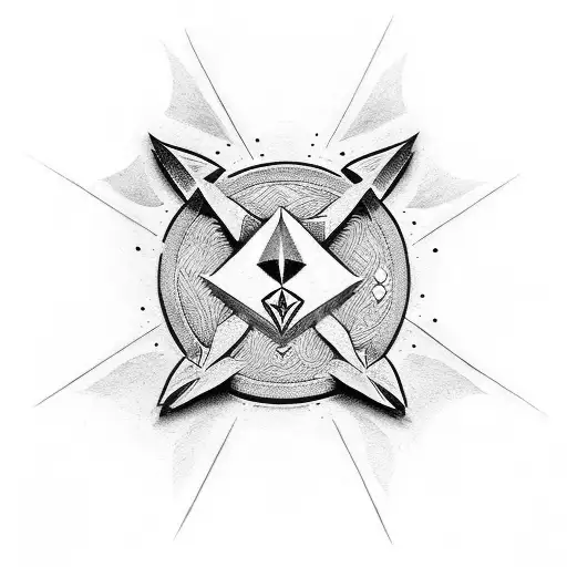 dice with arrowhead tattoo design idea