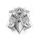 dice and arrowhead tattoo design idea