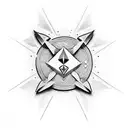 dice with arrowhead tattoo design idea